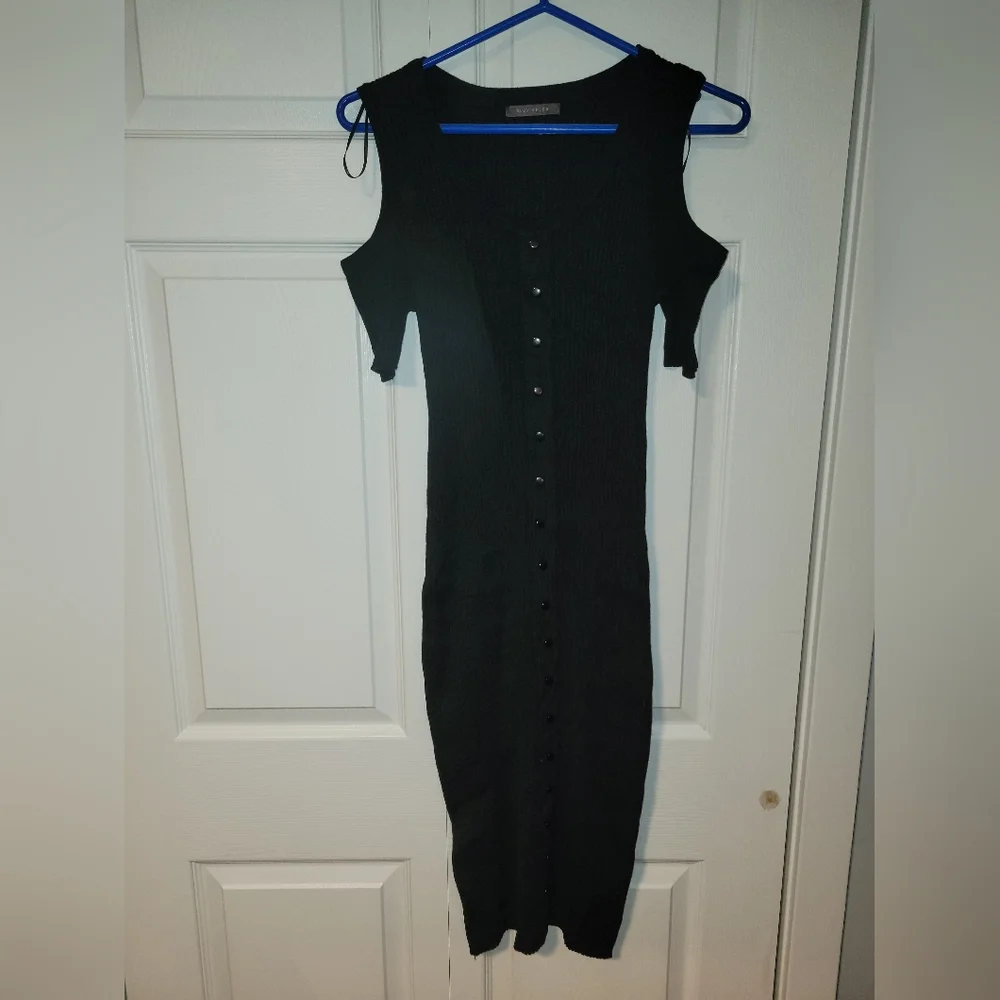 Cold Shoulder Ribbed Dress - Picture 1 of 4